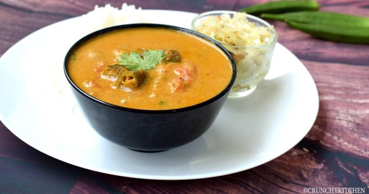 Ladies Finger(Bhindi) Coconut Gravy /Arachu vitta Vendakai Kuzhambu