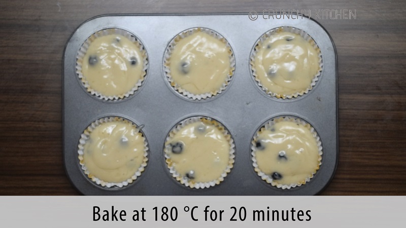 Eggless Blueberry muffins 