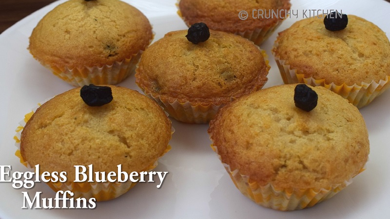 Eggless Blueberry muffins