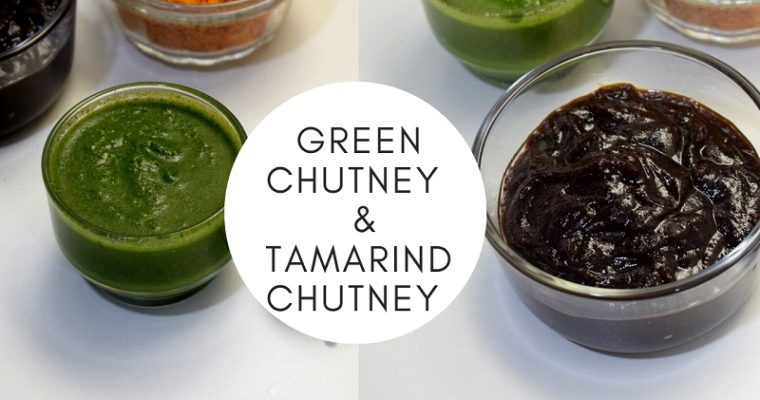 Chaat chutney – Green chutney & Sweet tamarind dates chutney